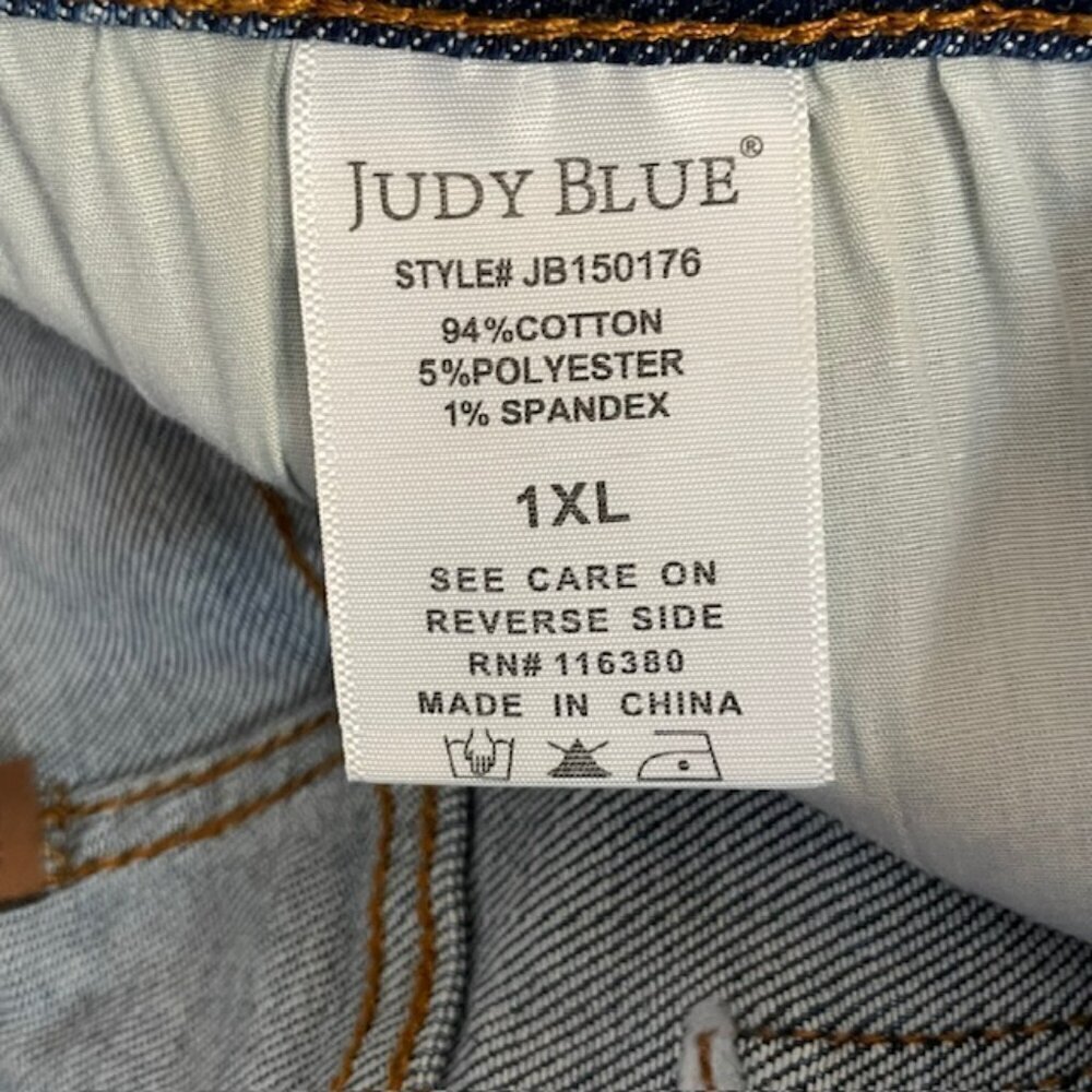 New NWT Judy Blue Plus Size High Rise Denim Shorts Style# JB150176 1XL - Picture 5 of 6